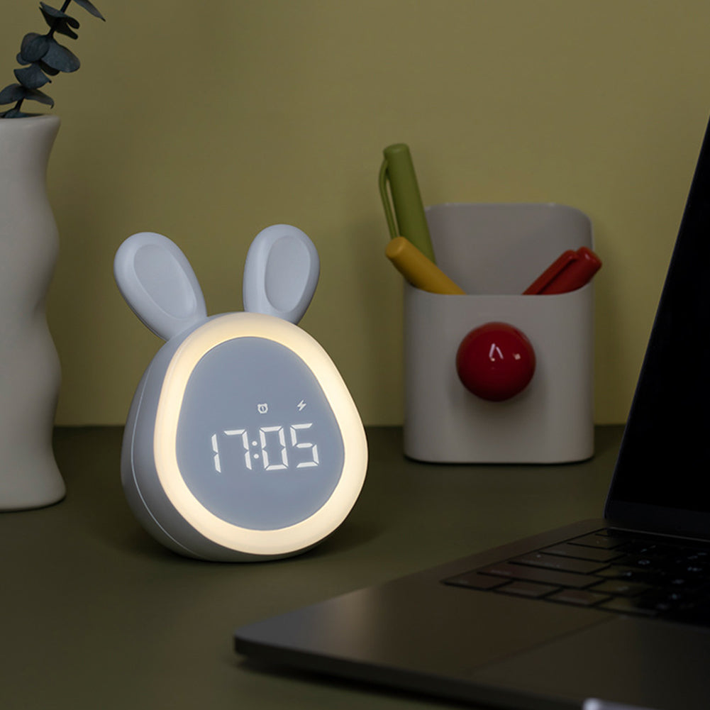 Budzik nocna lampka królik LED z aktywacją głosową