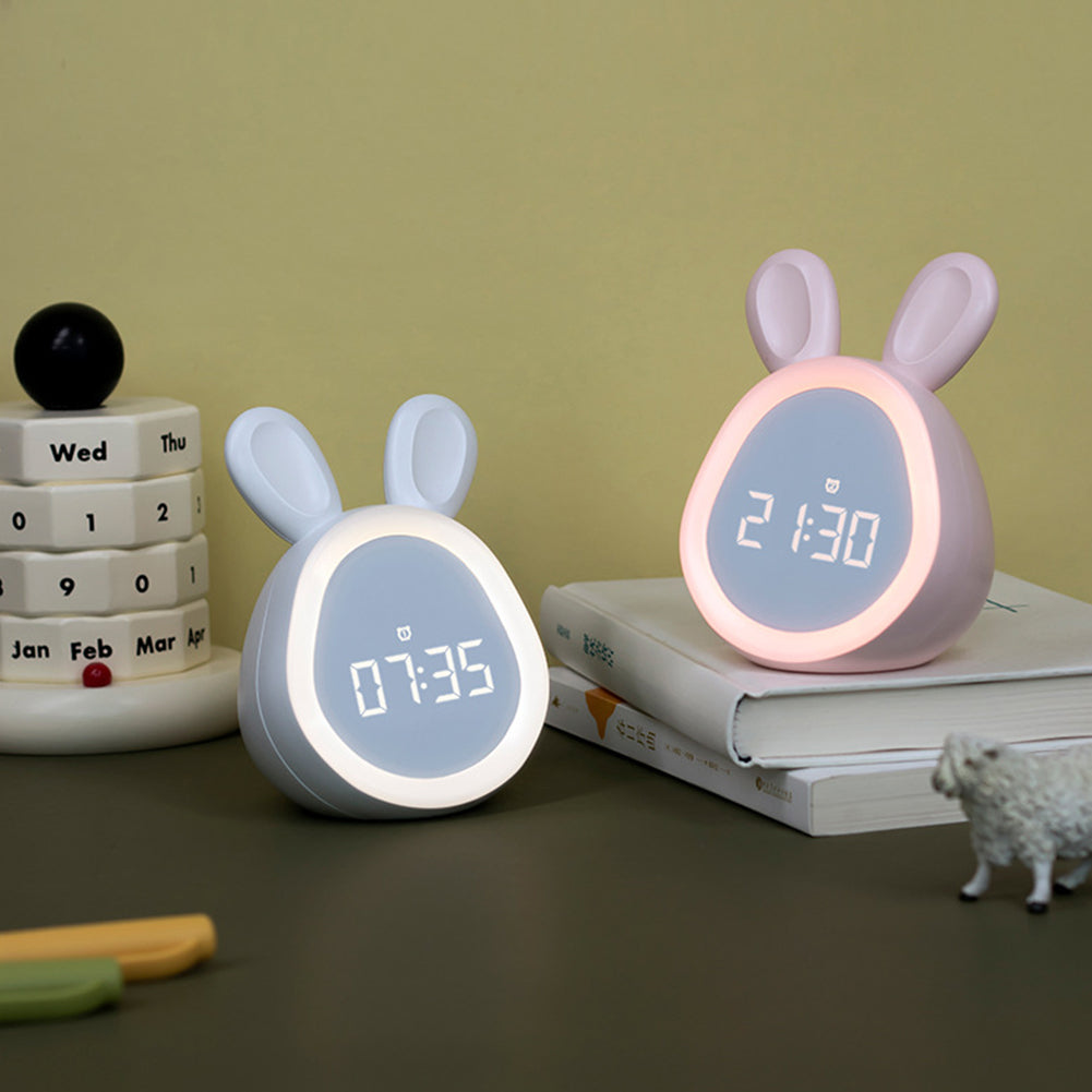 Budzik nocna lampka królik LED z aktywacją głosową