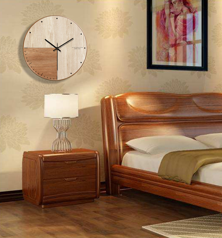 Zegar ścienny 30 cm drewniany minimalistyczny bez cyfr w stylu skandynawskim