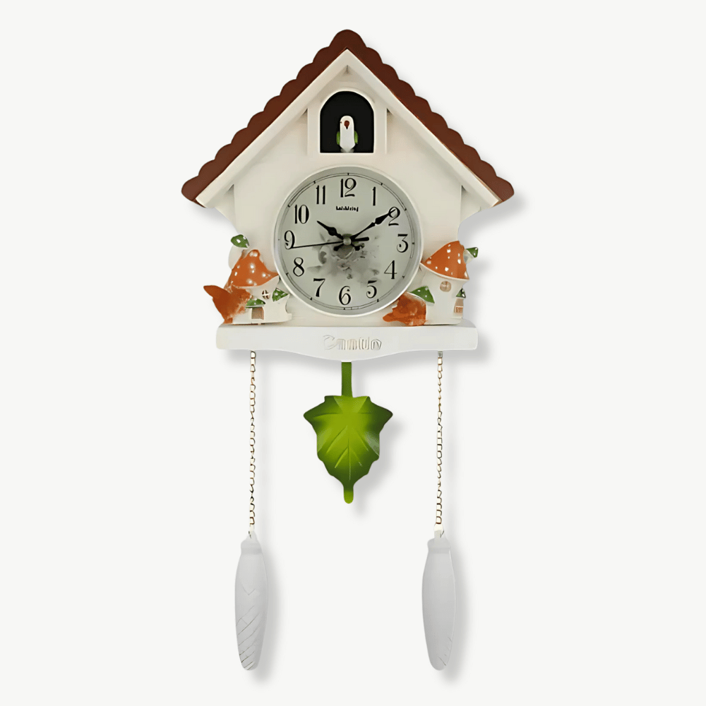 Zegar ścienny z kukułką i wahadłem - domek na drzewie 3D z żywicy 51x28 cm