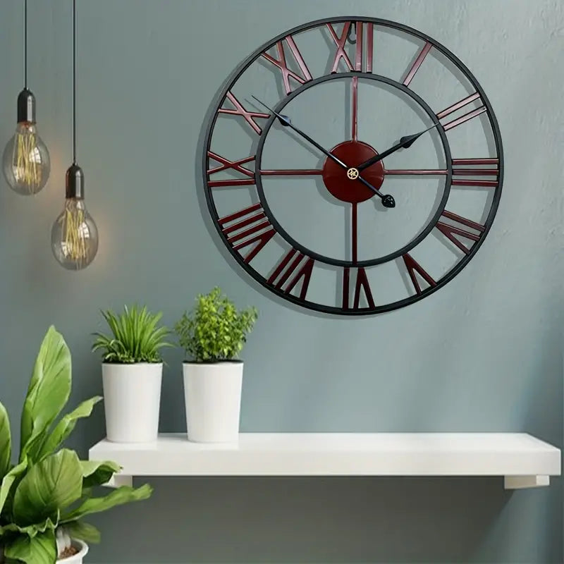 Metalowy zegar ścienny loft 40 cm z wskazówkami