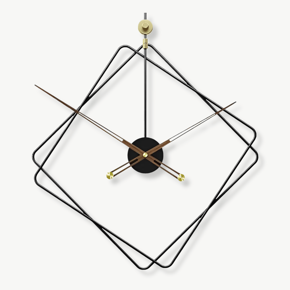 Zegar ścienny metalowy w kształcie rombu nowoczesny design