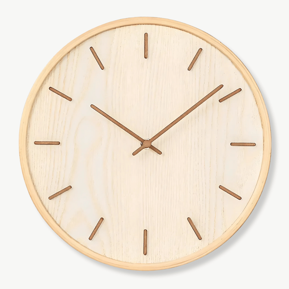 Zegar ścienny drewniany z bambusa okrągły 45 cm jasne drewno