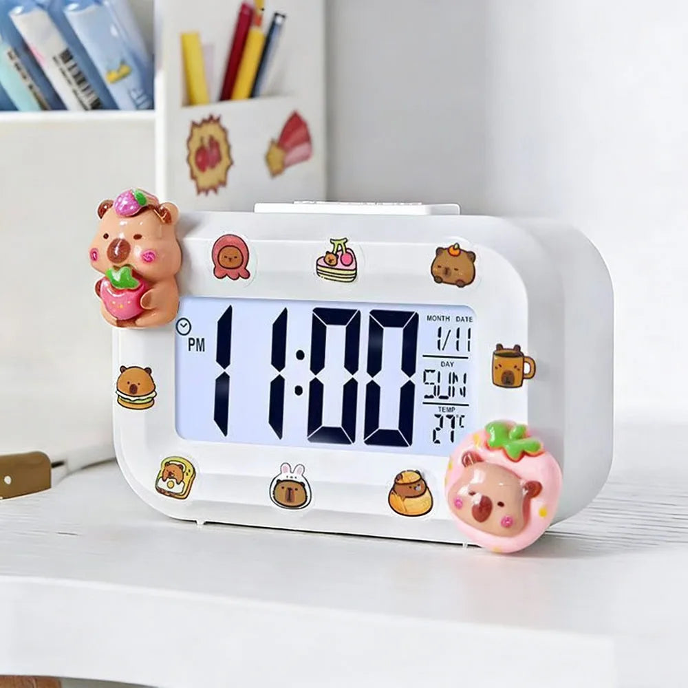 Cyfrowy budzik LED z czujnikiem temperatury i 9 melodiami