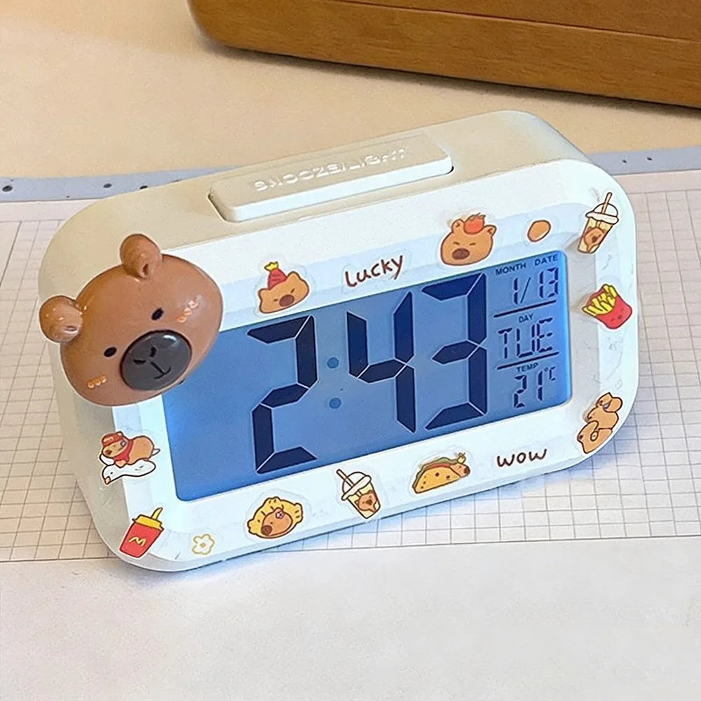 Cyfrowy budzik LED z czujnikiem temperatury i 9 melodiami