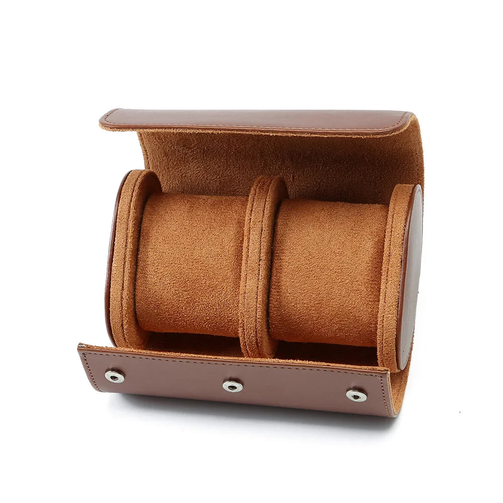 Organizer na zegarki ze skóry vintage z 3 przegródkami - elegancki etui podróżny