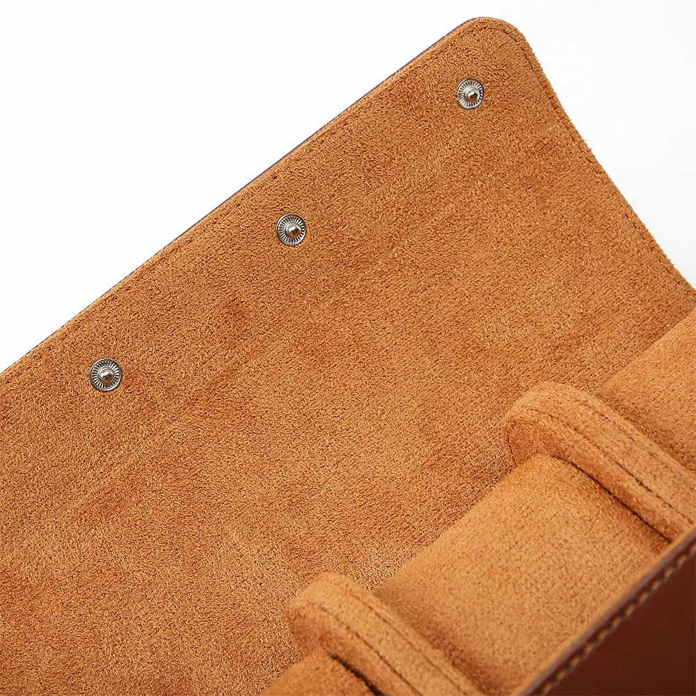 Organizer na zegarki ze skóry vintage z 3 przegródkami - elegancki etui podróżny