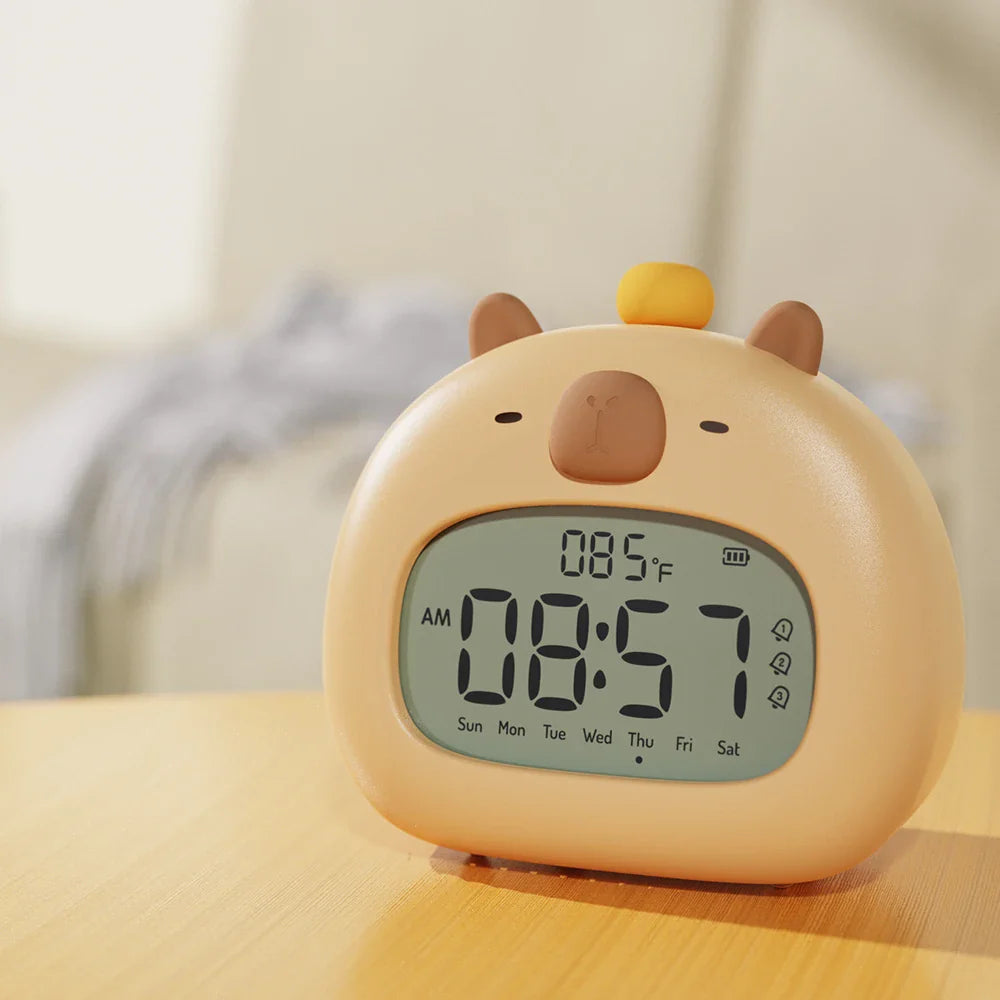 Budzik LED dla dzieci z lampką nocną i wyświetlaczem temperatury