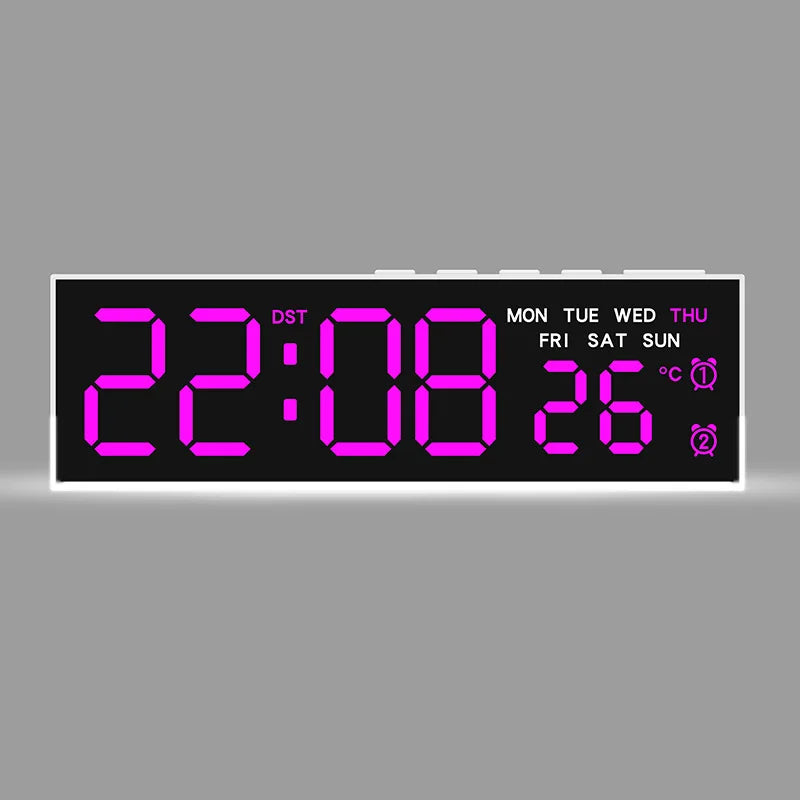 Budzik cyfrowy LED z podświetleniem i podwójnym alarmem | temperatura i dzień tygodnia