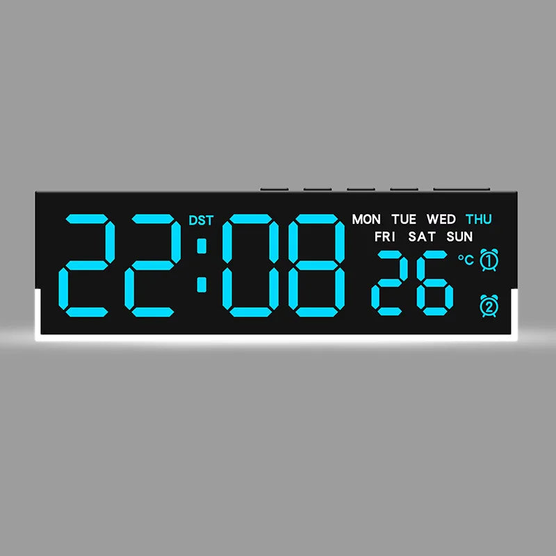 Budzik cyfrowy LED z podświetleniem i podwójnym alarmem | temperatura i dzień tygodnia