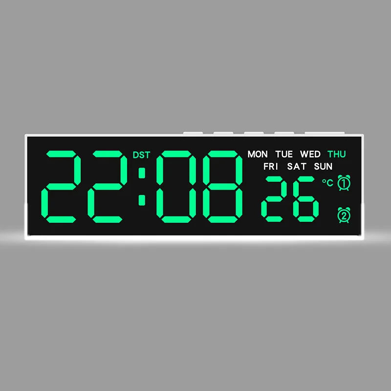 Budzik cyfrowy LED z podświetleniem i podwójnym alarmem | temperatura i dzień tygodnia