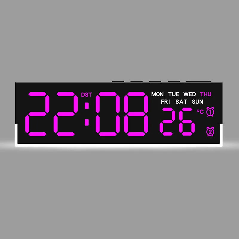 Budzik cyfrowy LED z podświetleniem i podwójnym alarmem | temperatura i dzień tygodnia