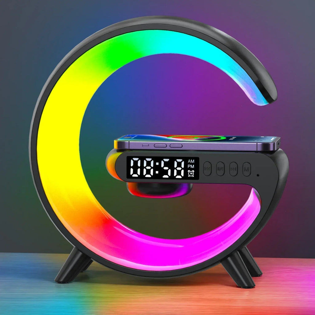 Budzik z ładowaniem bezprzewodowym i 9 trybami oświetlenia RGB