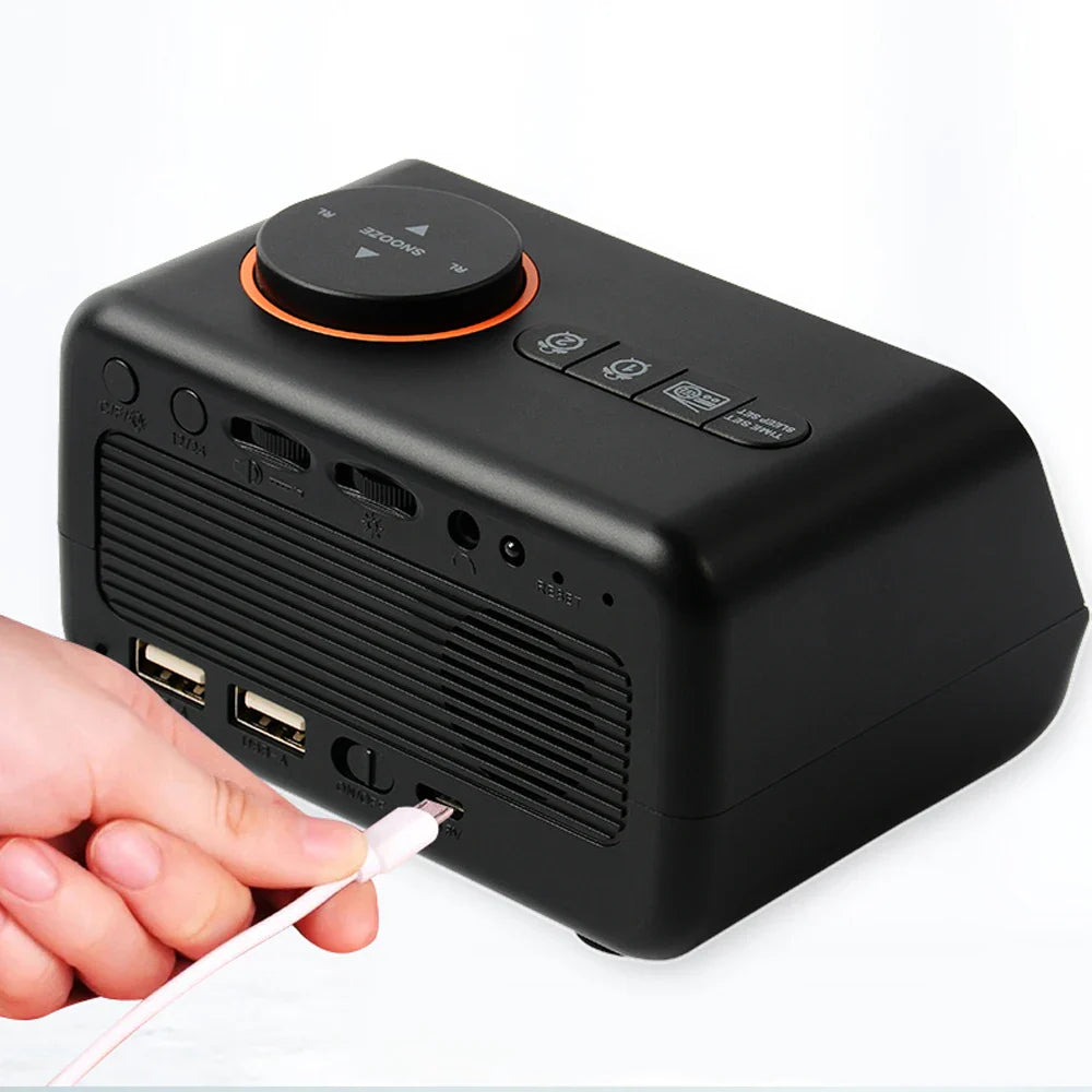 Budzik cyfrowy FM z dwoma portami USB - kolor biały