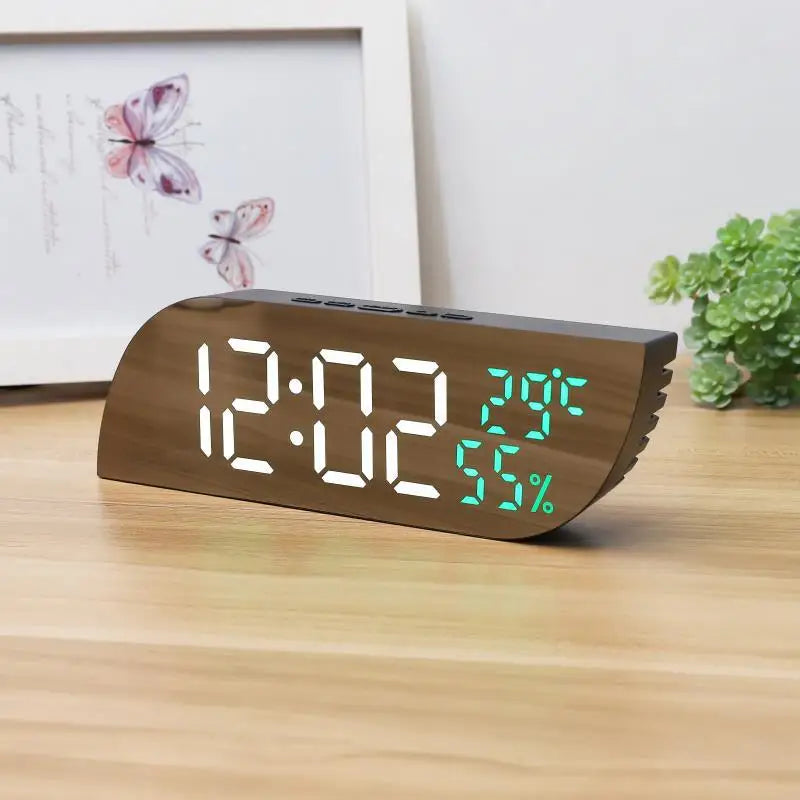Wyświetlacz LED budzika z temperaturą wilgotnością i kalendarzem