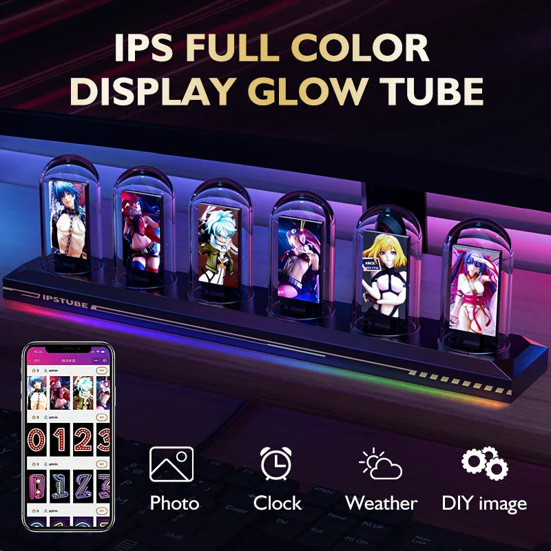 Szczegół podstawy z drewna litego zegara nixie RGB