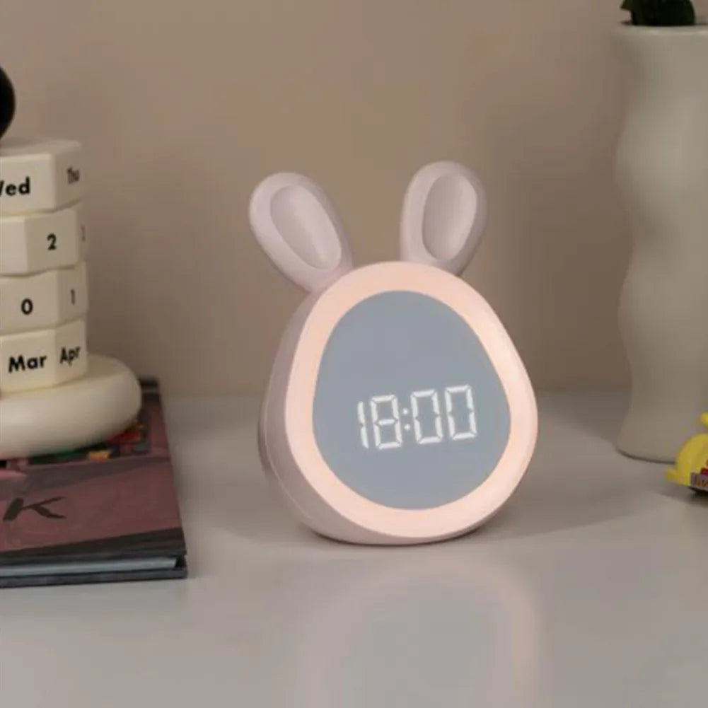 Budzik nocna lampka królik LED z aktywacją głosową