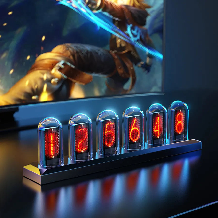 Zegar Nixie LED świecące cyfry kolorowe