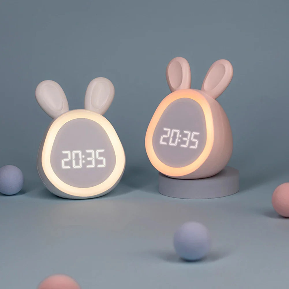 Budzik lampka nocna królik LED widok z przodu
