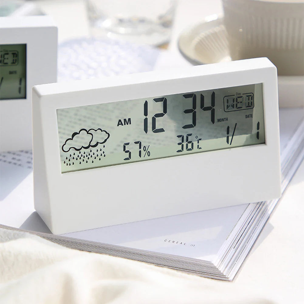 Budzik z pomiarem wilgotności i temperatury - idealny do sypialni