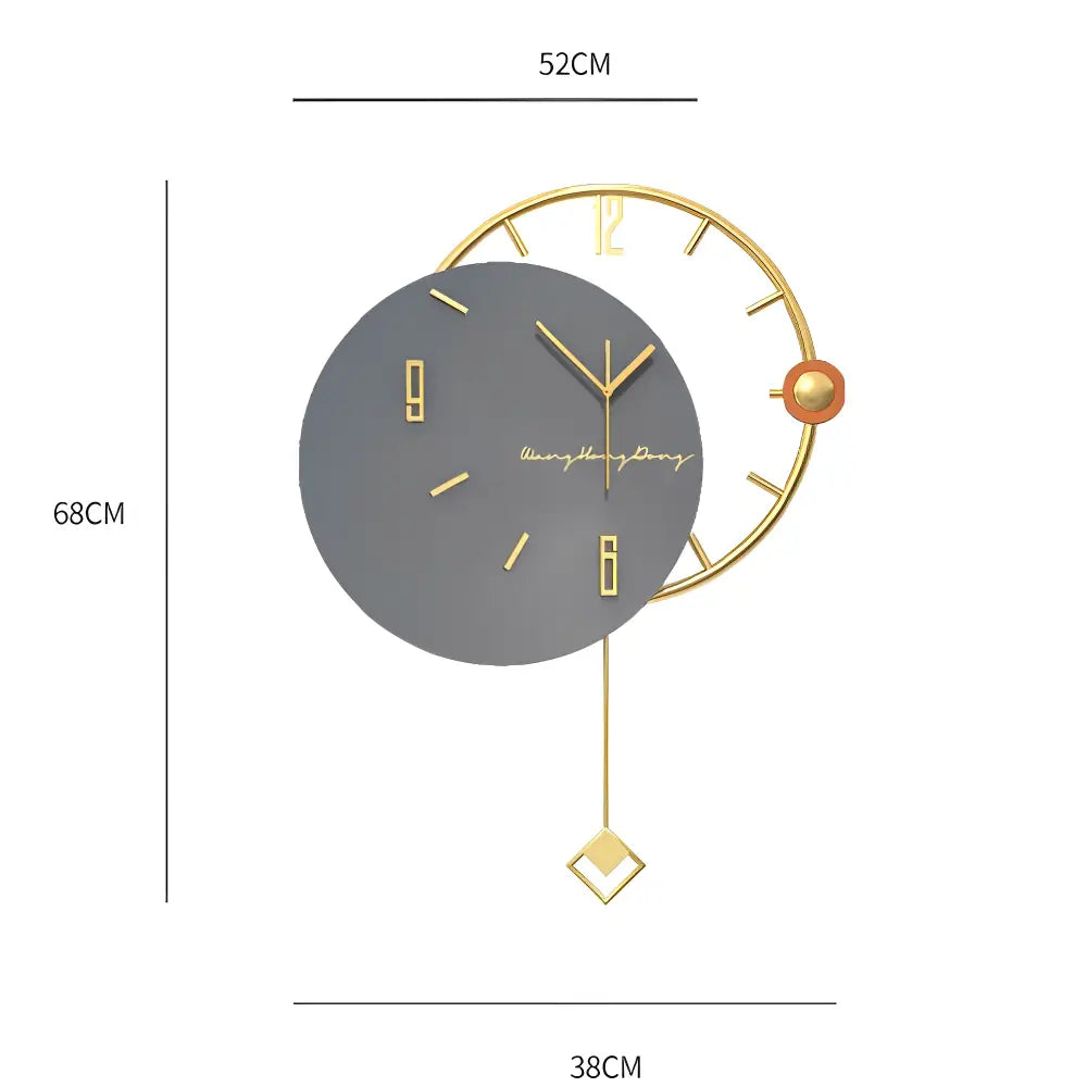 Zegar ścienny design abstrakcyjny okrągły 52 cm metal akryl