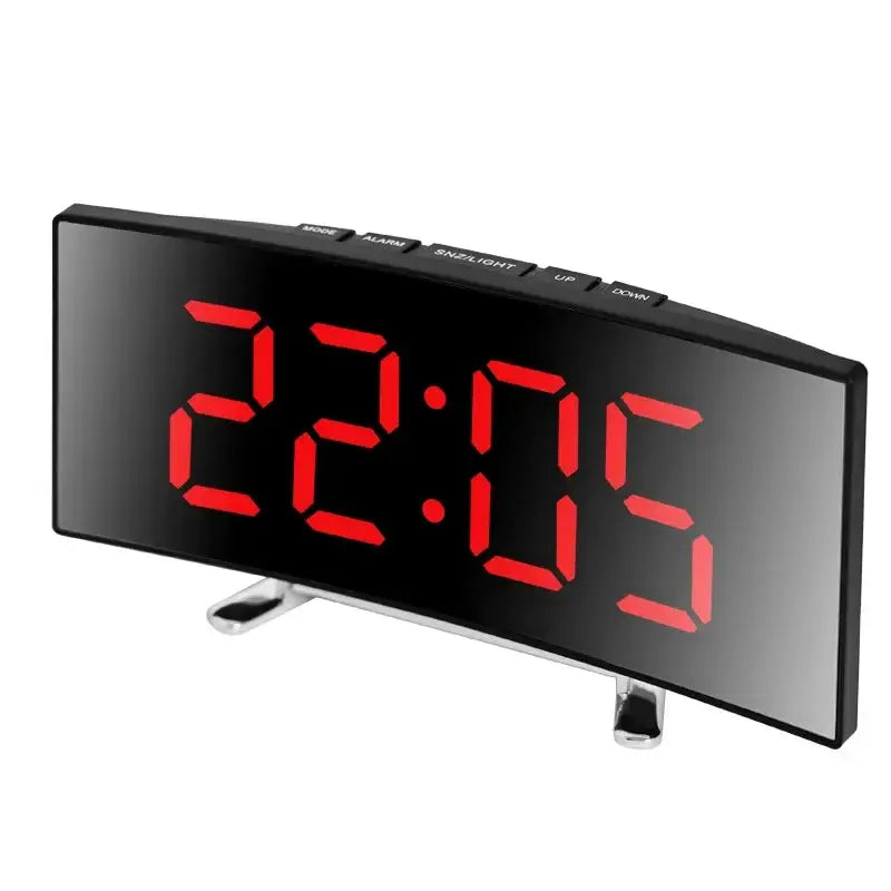 Budzik cyfrowy LED z zakrzywionym ekranem i termometrem