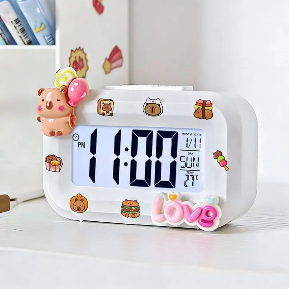 Cyfrowy budzik LED z czujnikiem temperatury i 9 melodiami