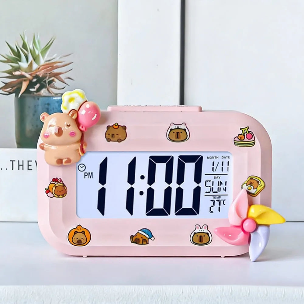 Cyfrowy budzik LED z czujnikiem temperatury i 9 melodiami