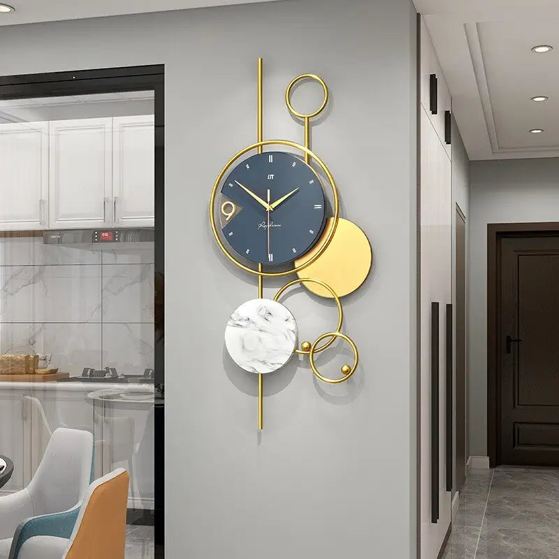 Duży zegar ścienny geometryczny z akrylu i metalu 78 cm