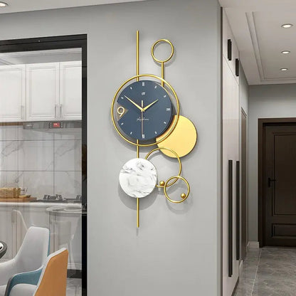 Duży zegar ścienny geometryczny z akrylu i metalu 78 cm