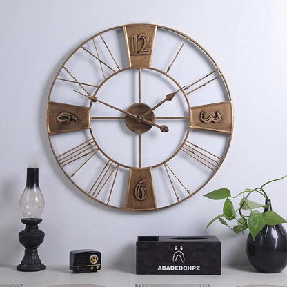 Duży zegar ścienny metalowy 60 cm w stylu industrialnym
