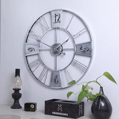 Duży zegar ścienny metalowy 60 cm w stylu industrialnym