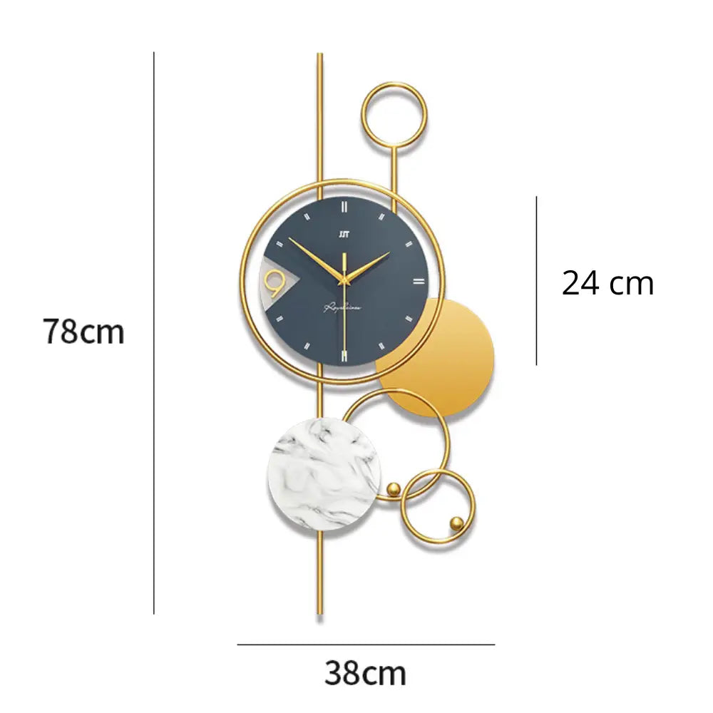Duży zegar ścienny geometryczny z akrylu i metalu 78 cm