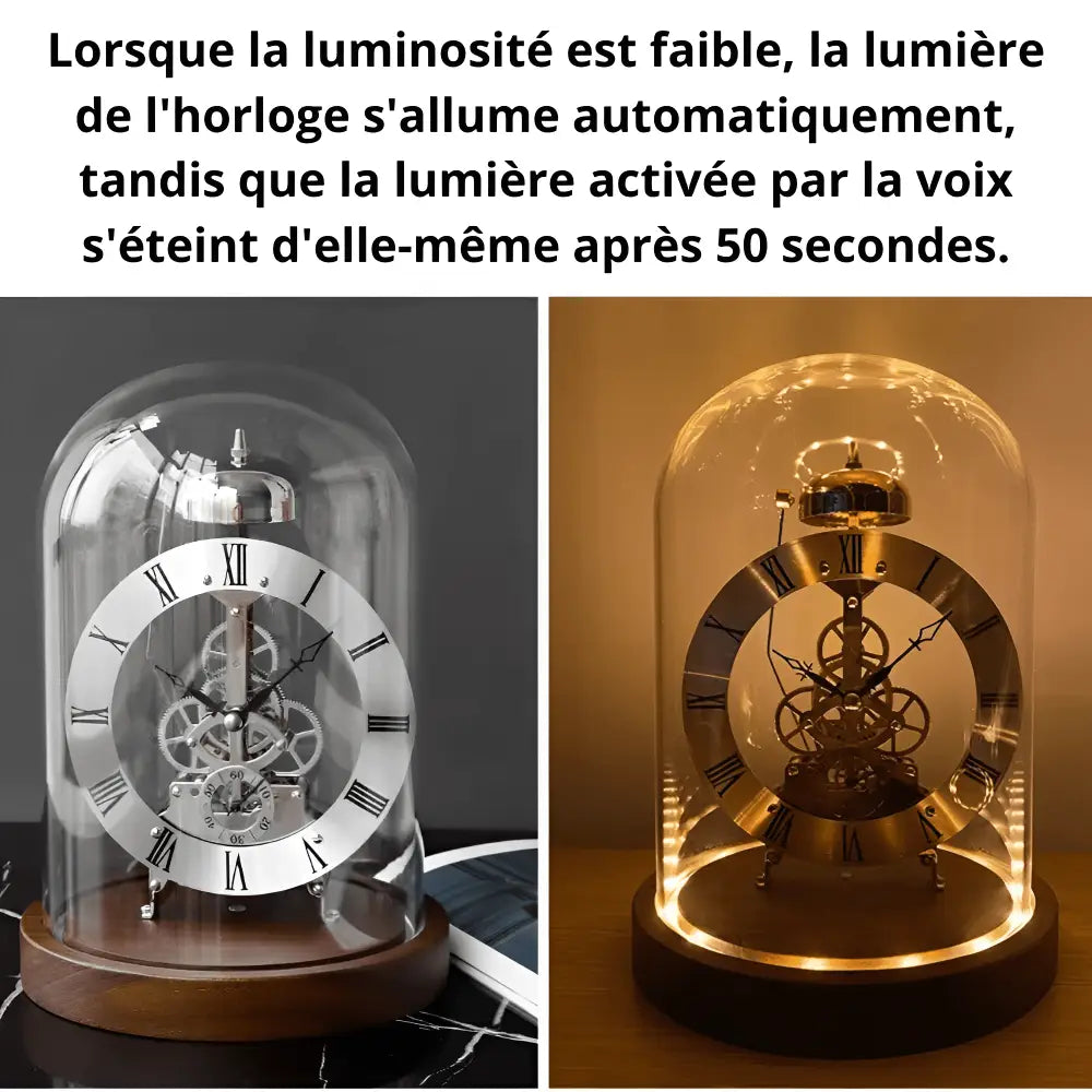 Zegar stojący Tempus Machina - widok z boku, wysokość 23 cm