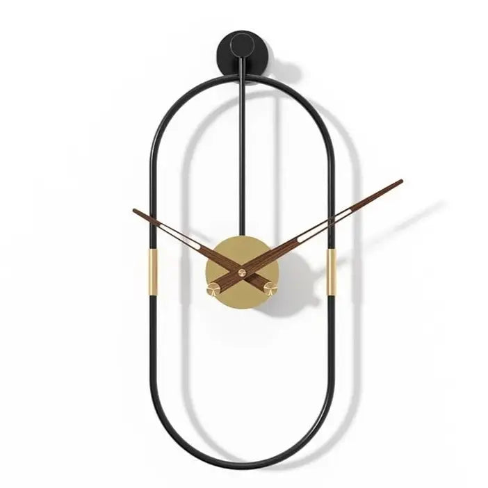 Zegar ścienny owalny metalowy cichy 57 cm - design nowoczesny