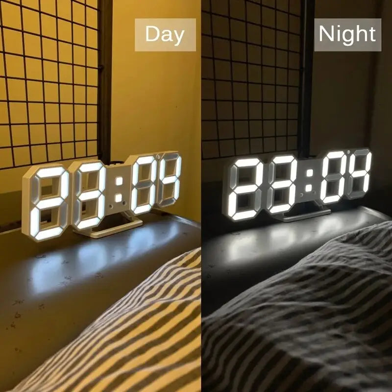 Zegar cyfrowy LED z regulacją jasności i funkcją budzika