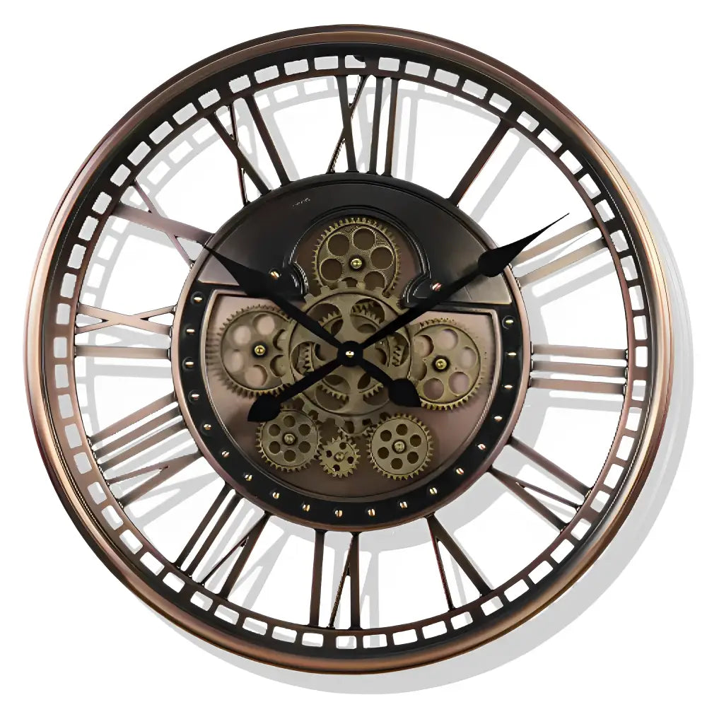 Zegar ścienny mechaniczny industrialny z lustrzaną tarczą 53,5 cm