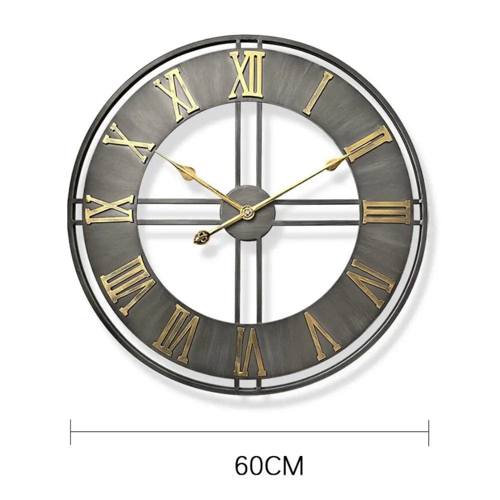 Zegar ścienny loft metalowy postarzany 60 cm - cyfry rzymskie lub arabskie