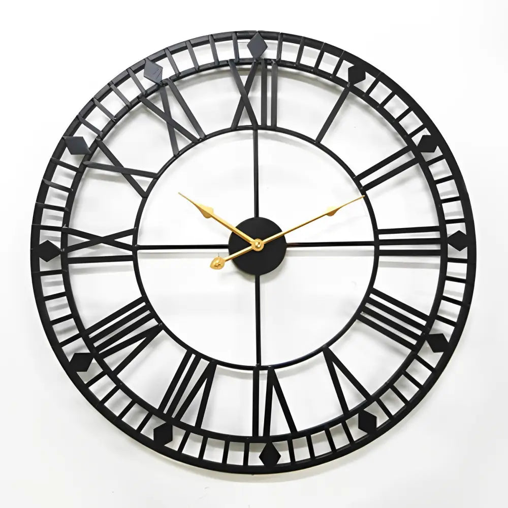 Zegar ścienny metalowy 80 cm czarny industrialny