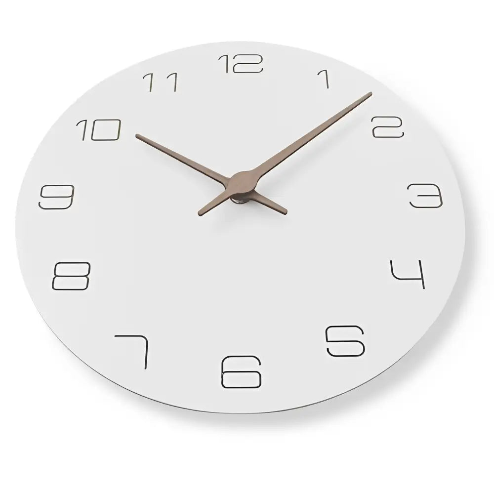 Zegar ścienny drewniany biały 30 cm - cichy mechanizm