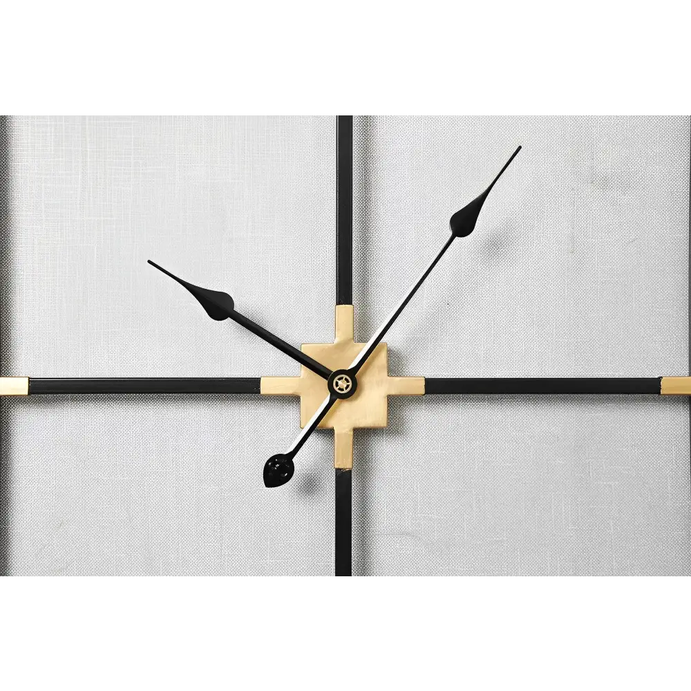 Kwadratowy zegar ścienny minimalistyczny czarno-złoty 60 cm