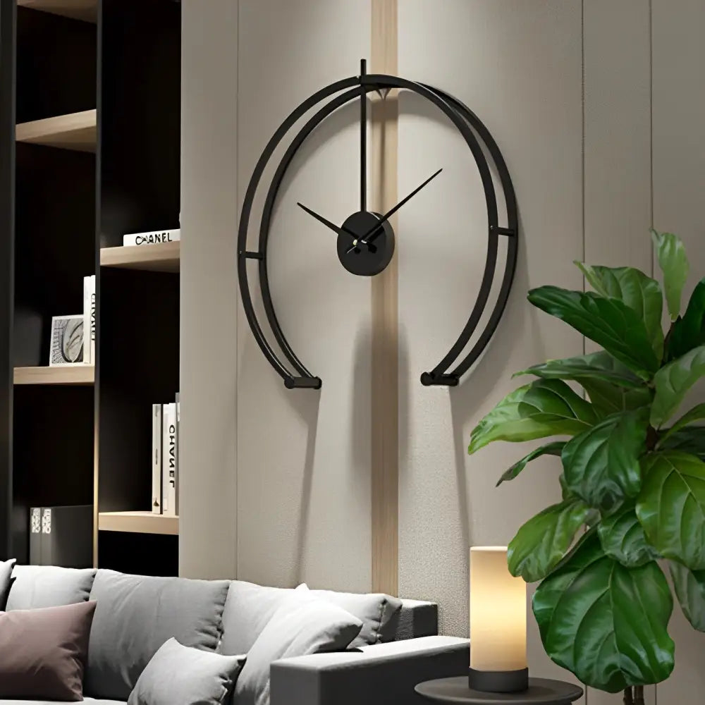 Zegar ścienny złoty okrąg otwarty nowoczesny design