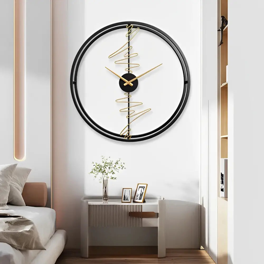 Zegar ścienny złoty 60 cm nowoczesny design do salonu