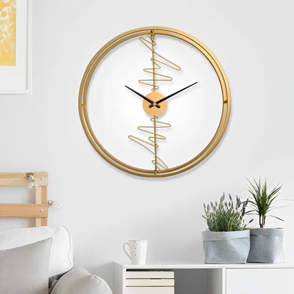 Zegar ścienny okrągły abstrakcyjny wzór metalowy 60 cm