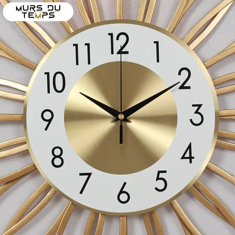 Zegar ścienny złoty kwiat 54 cm - eleganckie wnętrze