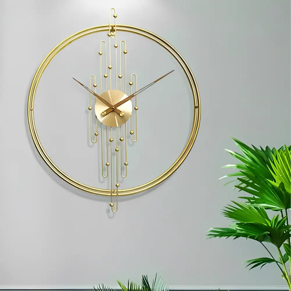 Zegar ścienny metalowy art déco na baterię - montaż na ścianie