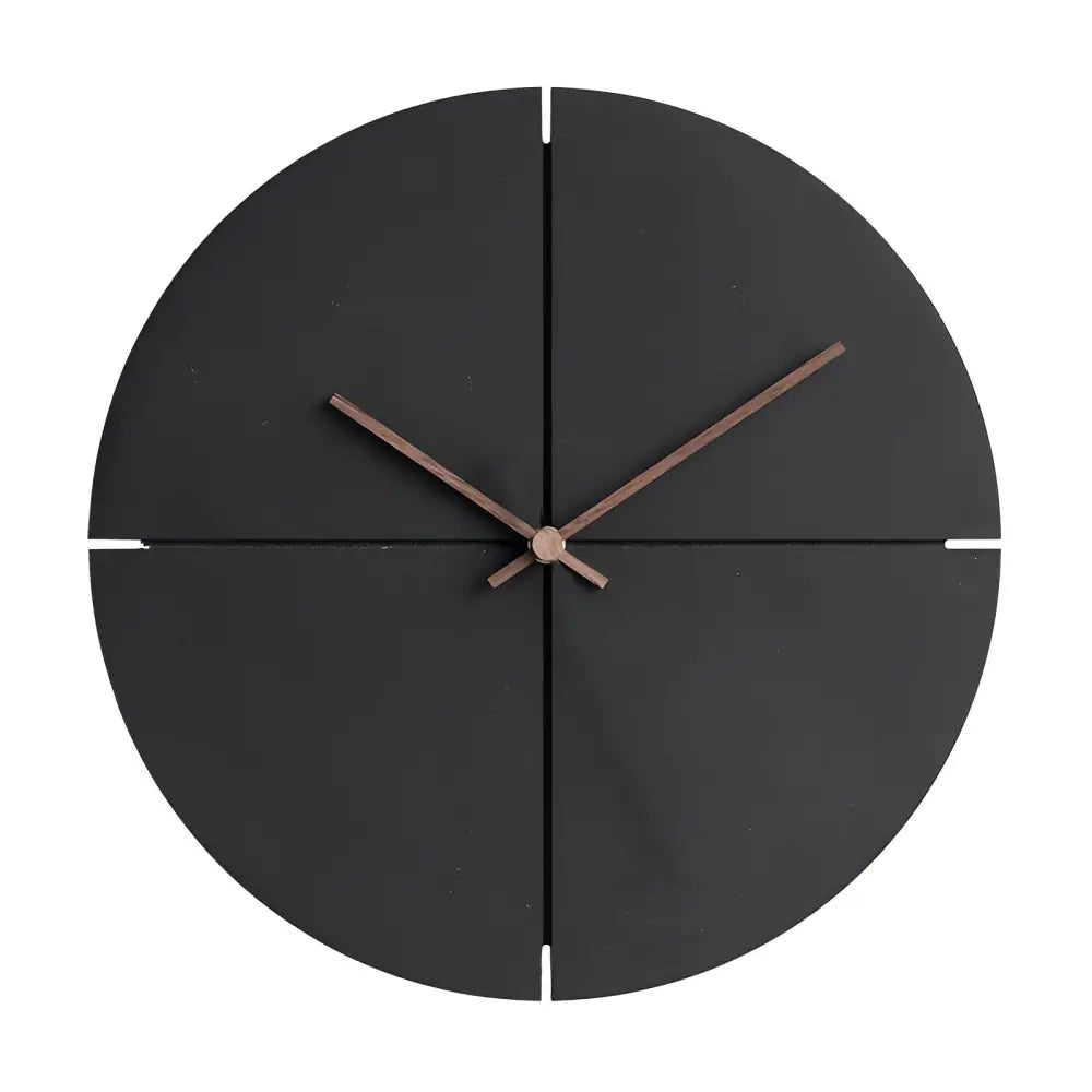 Zegar ścienny czarny 28 cm w aranżacji salonu nordyckiego