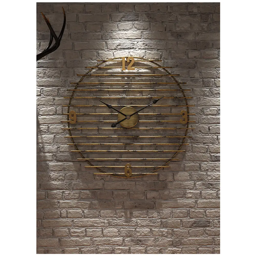 Zegar ścienny złoty metalowy 50 cm - elegancki i cichy