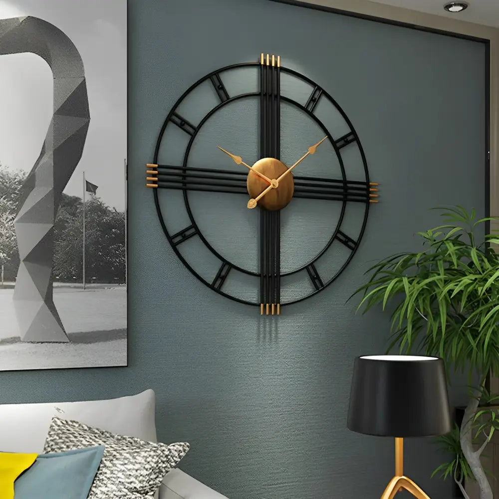 Cichy zegar kwarcowy w stylu loft na ścianę