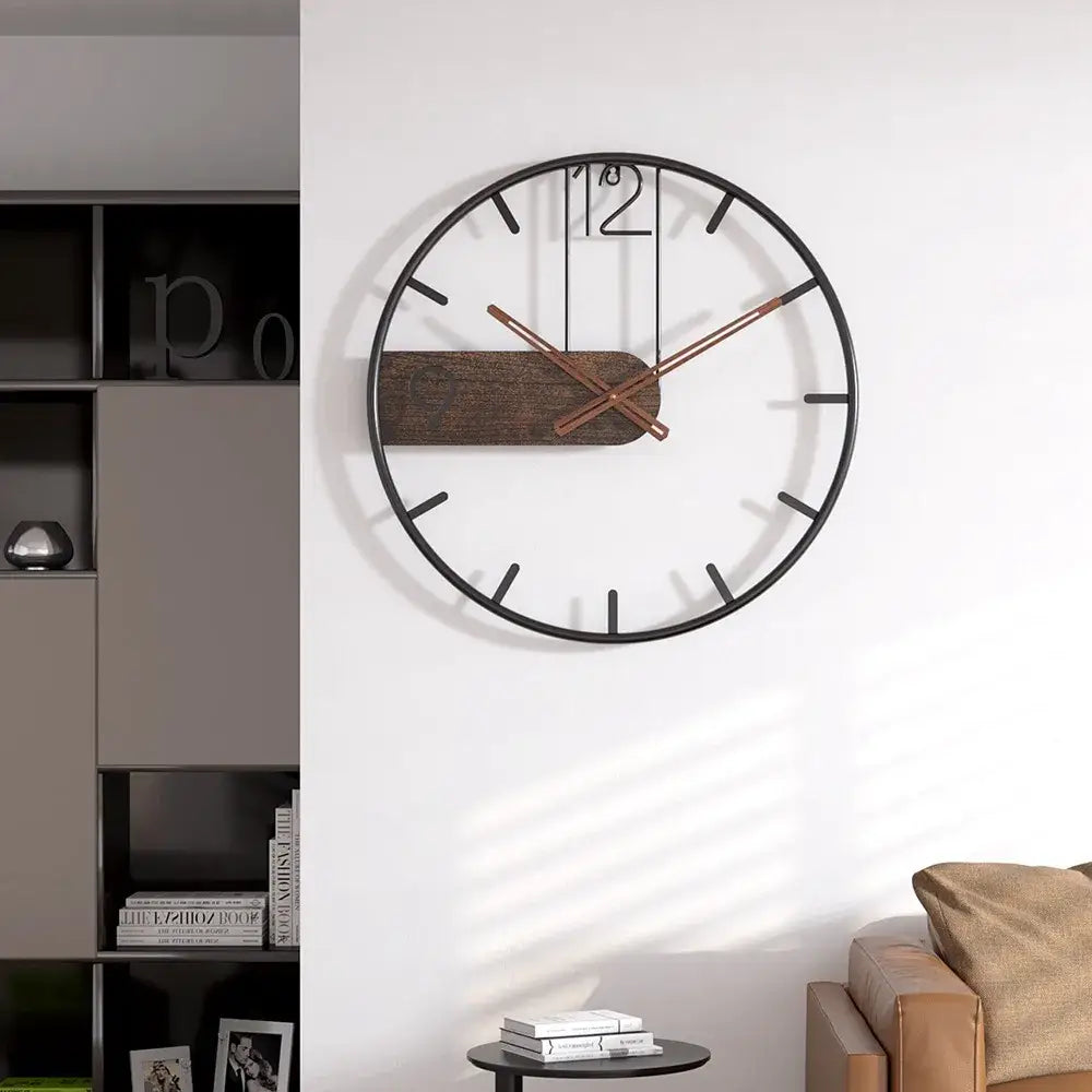 Zegar metalowy z mechanizmem kwarcowym na ścianę